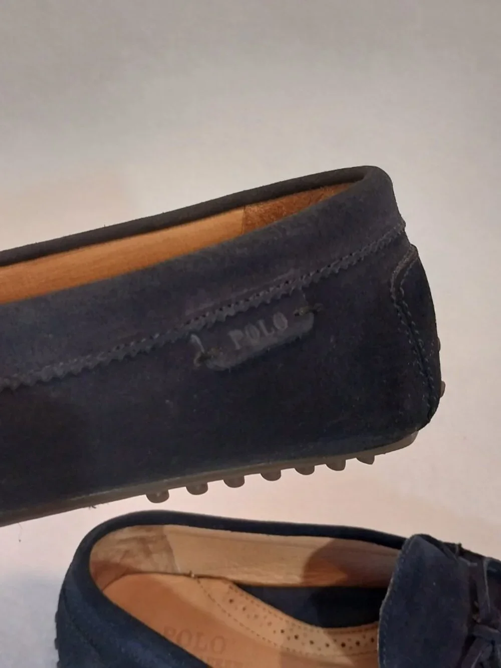 Polo Ralph Lauren Woodford Driving Loafers Mens 12 D Blue Suede Leather Designer